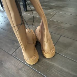 MONKI Vegan Chunky Knee High Flat Boot